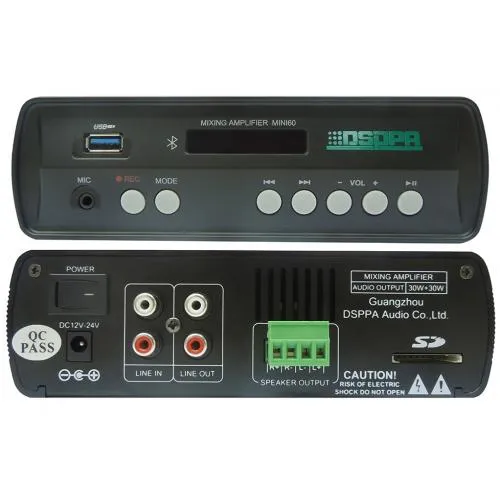 2x30W Mini Digital Amplifier with USB & Bluetooth - MINI60 - صورة 1