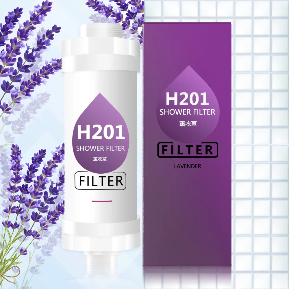 فلتر اللافندر، فلتر الاستحمام المعطرة ، منقي المياه إزالة الكلور ، فلتر الاستحمام الطبيعي فيتامين ج - صورة 1