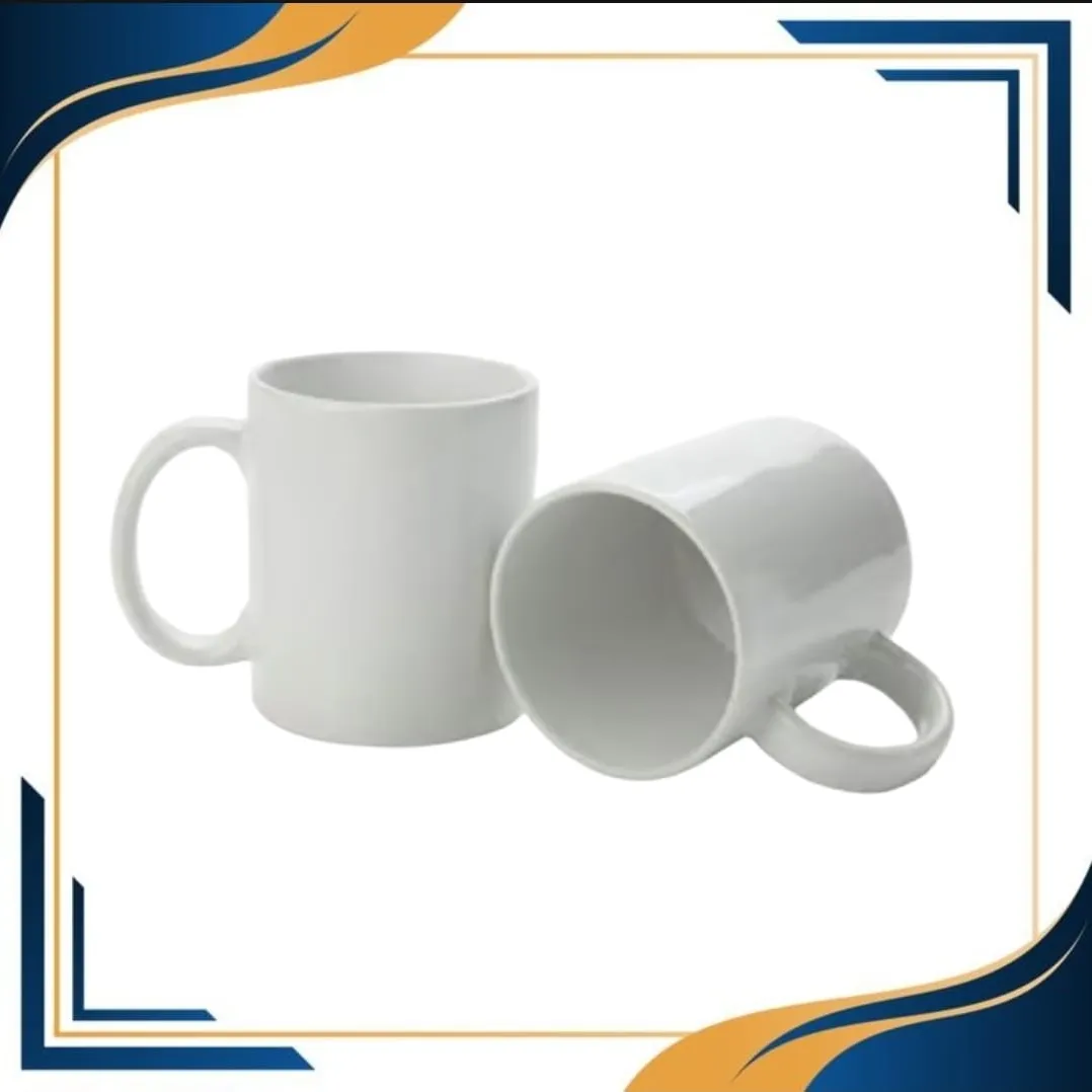 أكواب بيضاء مع الطباعة الحرارية - صورة 1