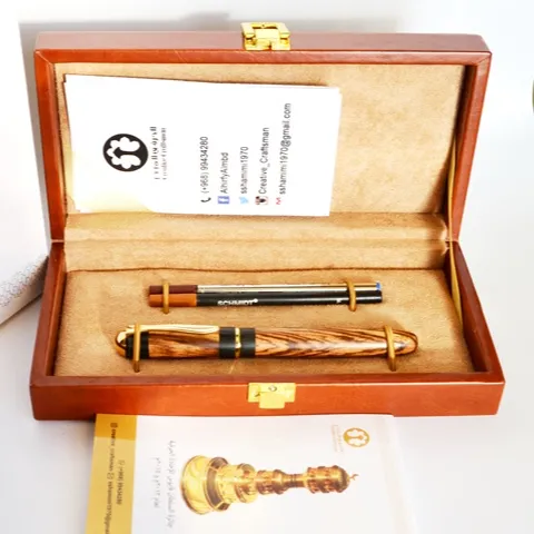 قلم كلاسيكي من خشب الزيبرا والابنوس - صورة 1