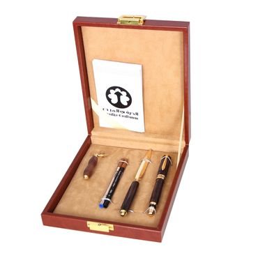 طقم اقلام من خشب الورد