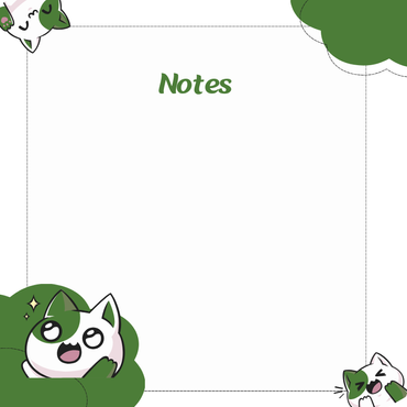 Green Cat Sticky Notes