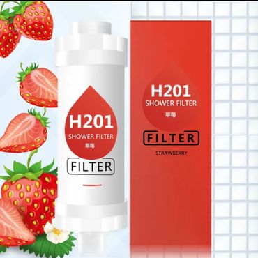 فلتر برائحة الفراولة ، فلتر الاستحمام المعطرة ، منقي المياه إزالة الكلور ، فلتر الاستحمام الطبيعي فيتامين ج